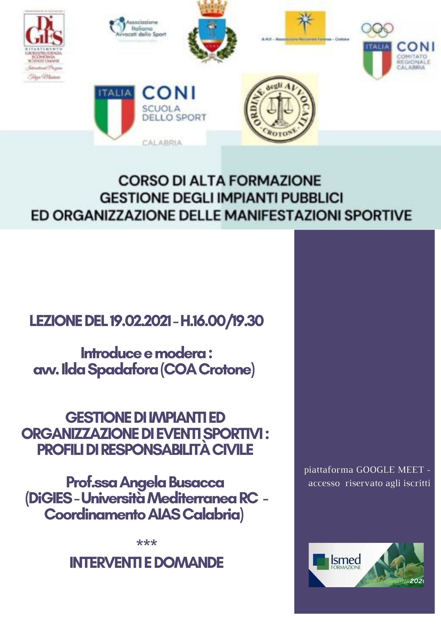 lEZIONE DEL 19